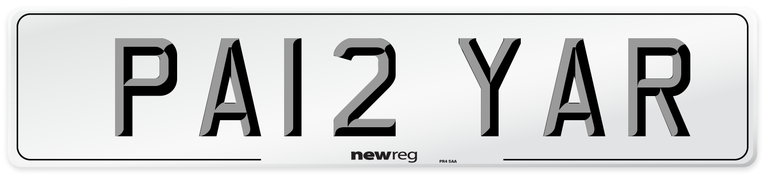 PA12 YAR Number Plate from New Reg